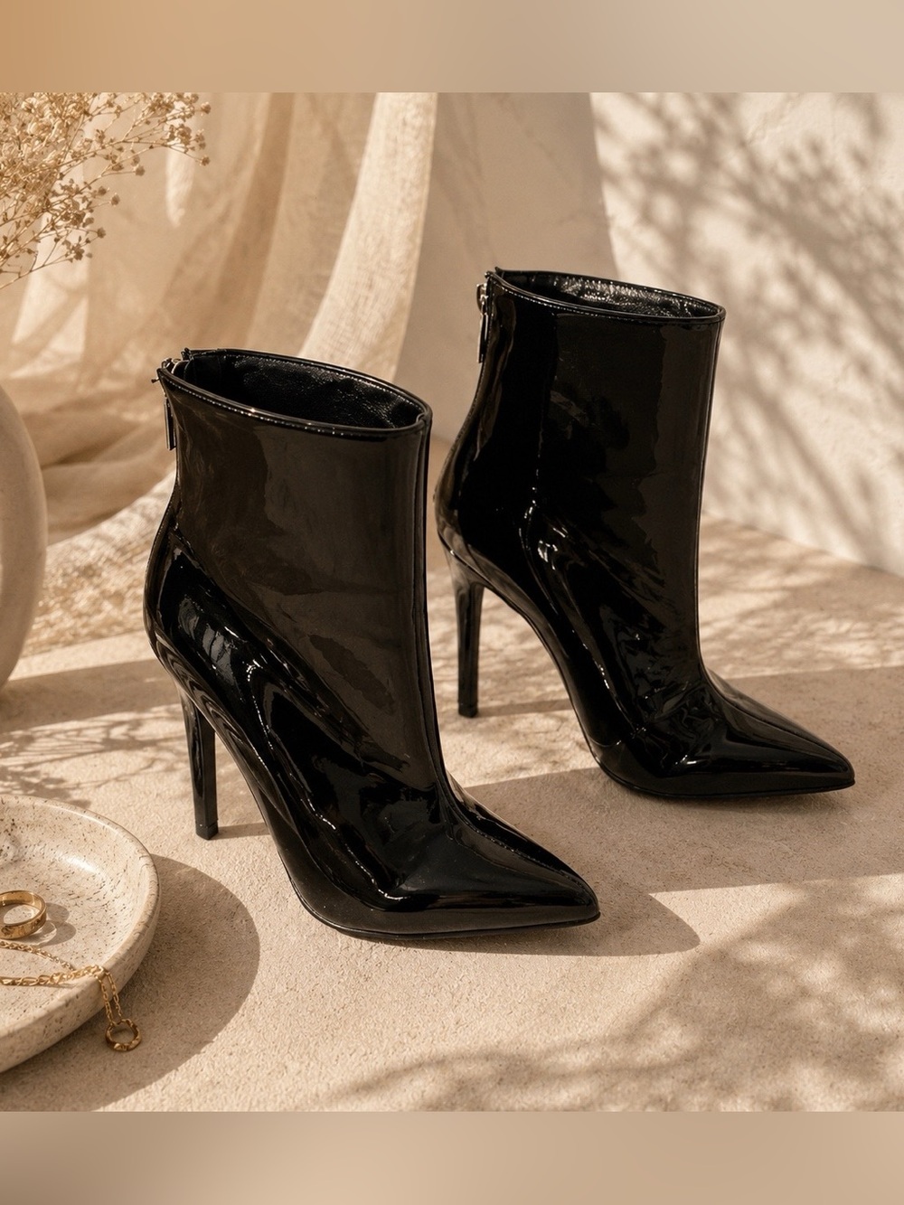 New vinyl heel booties